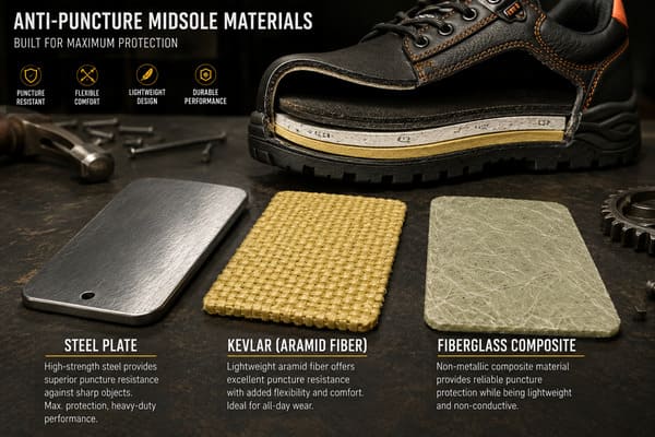 What Is an Anti-Puncture Midsole in Safety Shoes Made Of?