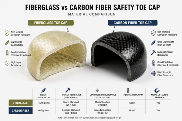What Is the Difference Between a Fiberglass and a Carbon Fiber Toe Cap?