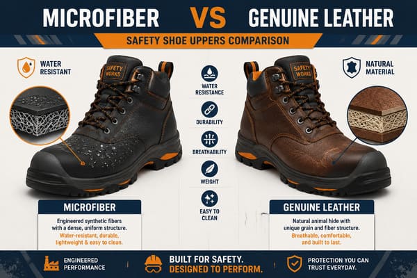 Is Microfiber or Genuine Leather Better for Safety Shoe Uppers?