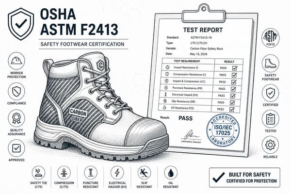 Carbon Fiber Toe OSHA ASTM F2413 Compliance\ OSHA ASTM F2413 carbon fiber safety shoe certification