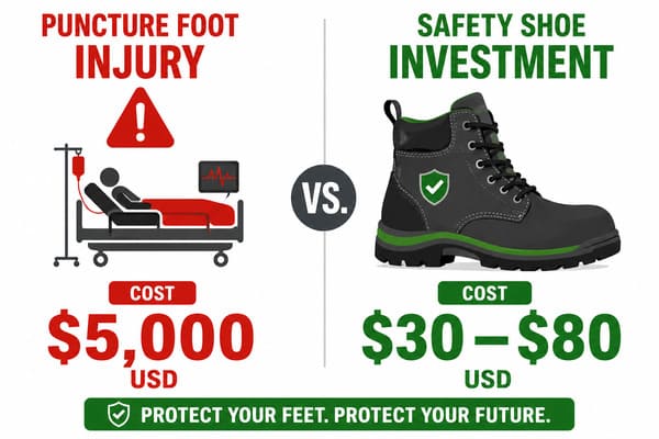 Are puncture resistant safety boots worth the investment\ Cost comparison of puncture injury vs safety shoe investment