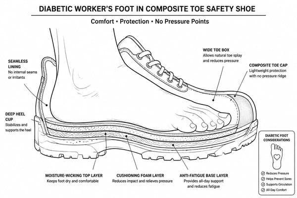 Can Diabetics Wear Steel Toe Safety Shoes Composite toe safety shoes for diabetic workers wide fit