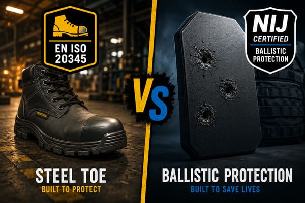 Can a bullet go through steel toe boots\ Steel toe boot vs ballistic protection comparison