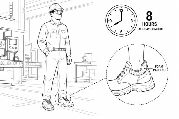 best collar padding for long shift safety shoes