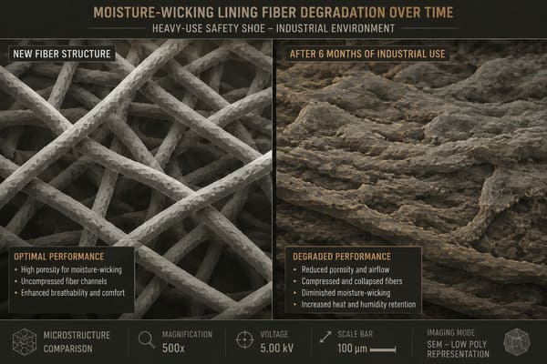 moisture-wicking lining durability lifespan safety shoes