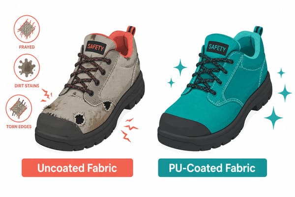Is PU-Coated Fabric More Durable Than Regular Fabric in Safety Shoes PU coated vs uncoated fabric safety shoe durability comparison