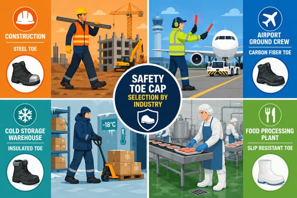 Best Safety Toe Cap by Industry and Use Case\ Steel toe carbon fiber composite toe comparison by industry use case