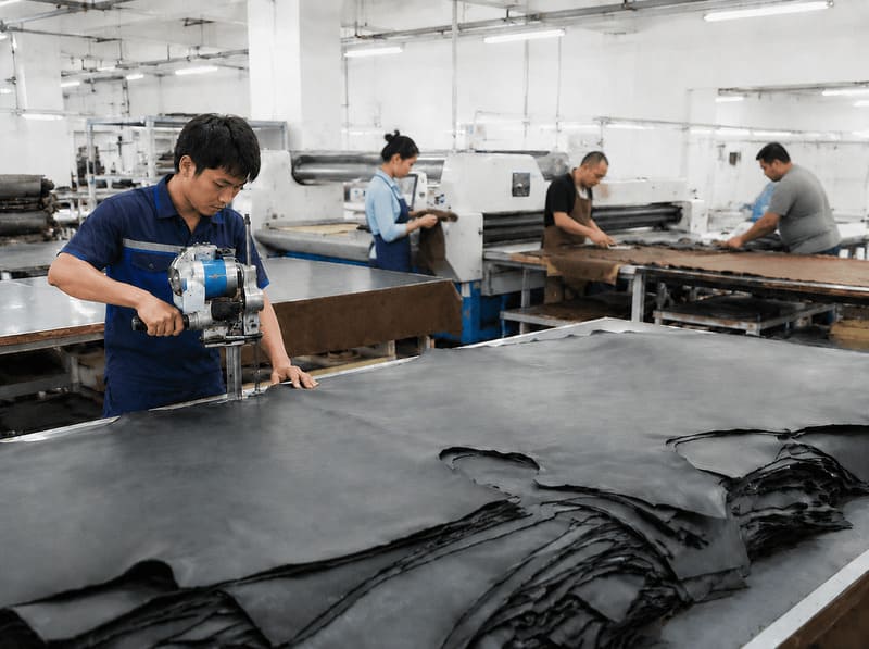 Cutting room with computer-controlled die-cutting machines