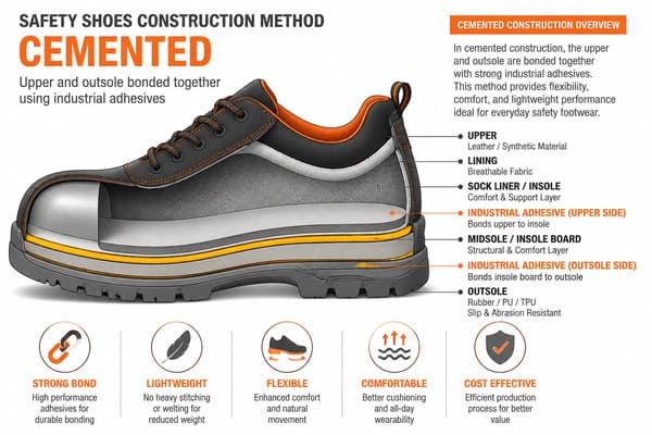 Cemented construction safety shoes overview