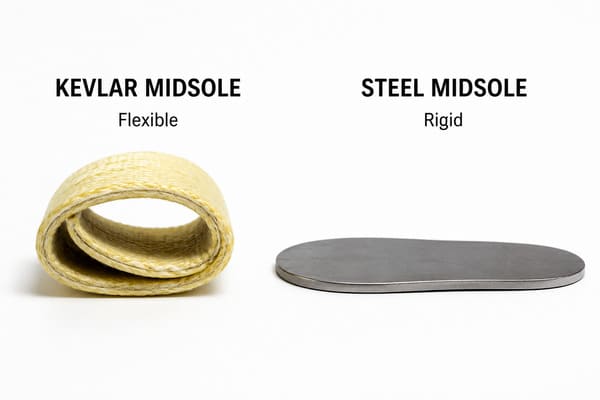 How Flexible Is a Kevlar Anti-Puncture Midsole Compared to Steel?