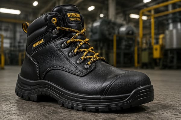 Most Common Lace-Up Safety Shoe Lace-up safety shoe closure system