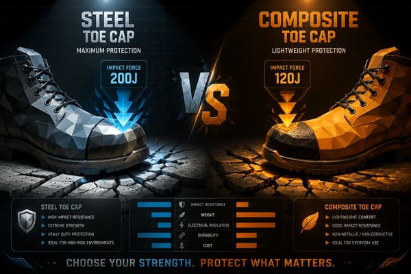 Steel Toe vs Composite Toe Cap Strength Comparison steel toe cap vs composite toe cap safety shoe comparison
