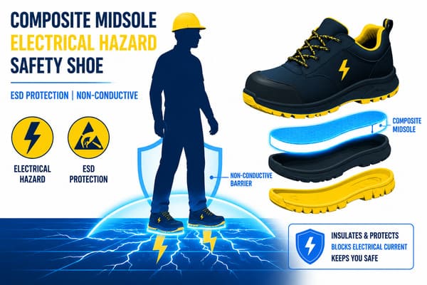 Composite Midsole Safety Shoe for Electrical and ESD Environments composite midsole safety shoe for electrical hazard environments
