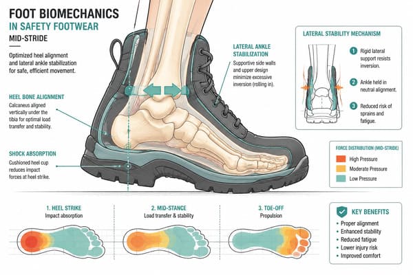 how heel counter protects foot in safety shoe