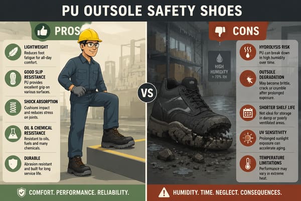 Pros and cons of PU outsole safety shoes for industrial use