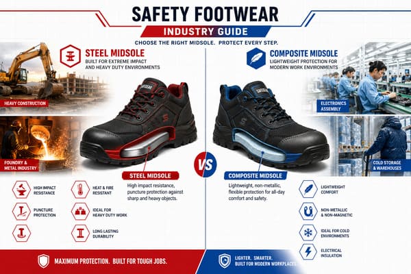 Industry Guide: Steel vs Composite Midsole Safety Footwear industry guide steel midsole vs composite midsole safety footwear