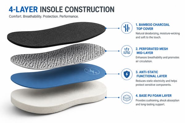 What Makes a Good Safety Shoe Insole Good safety shoe insole construction layers