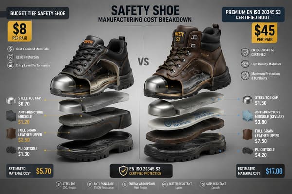 Cost to Manufacture Safety Shoes in China\ Cost to manufacture safety shoes in China price range ex-factory