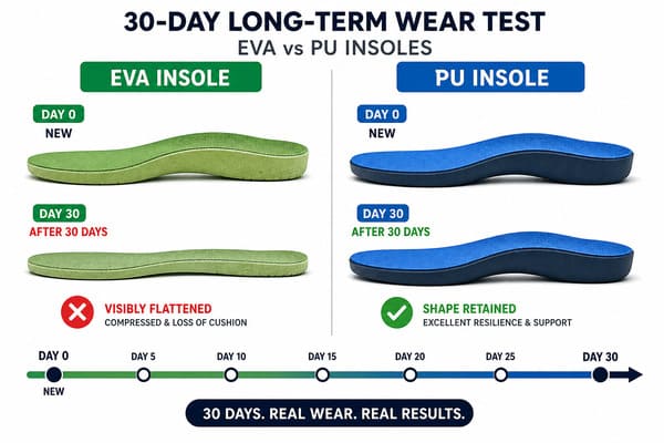 Long-Term Comfort Comparison – EVA vs PU Insole Worker comfort comparison EVA vs PU insole long-term wear test
