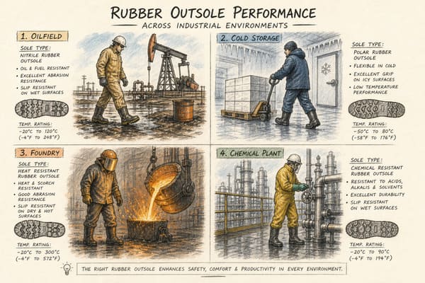 Rubber Outsole Performance in Different Work Environments Rubber outsole performance across different industrial environments