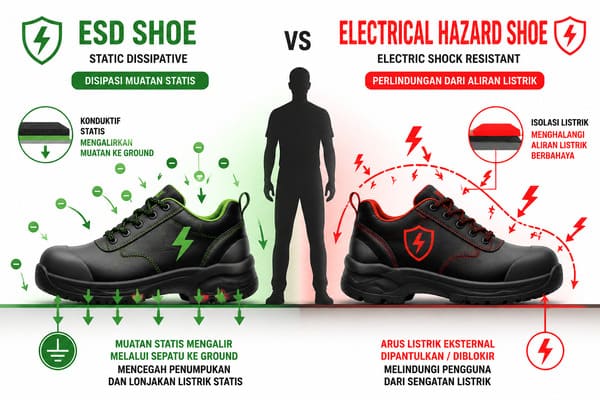 Difference Between ESD and Electrical Hazard Safety Shoes\ ESD vs Electrical Hazard Safety Shoes