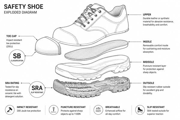 SB SRA safety rating meaning safety shoes\ SB SRA safety shoe rating explanation EN ISO 20345