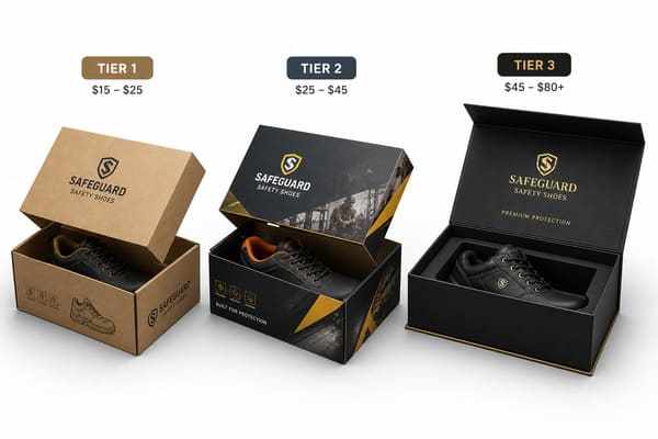 Custom Safety Shoe Packaging Cost Per Pair Breakdown cost per pair custom safety shoe packaging tiers