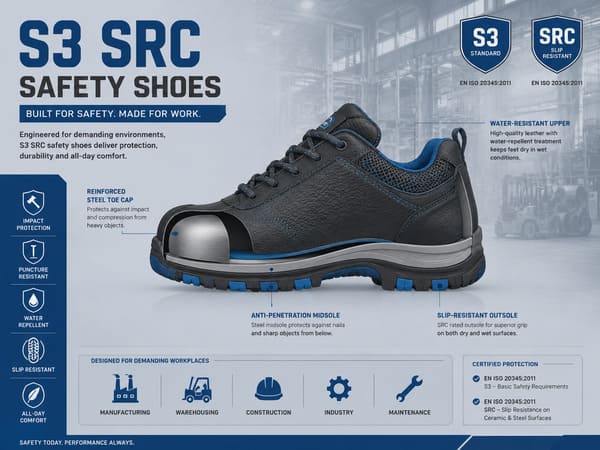 S3 SRC safety shoes what they are\ S3 SRC safety shoes features and certifications