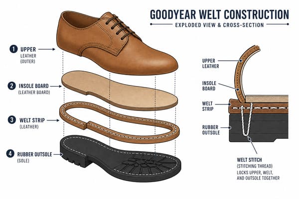 What Is Goodyear Welt Construction in Safety Shoes?