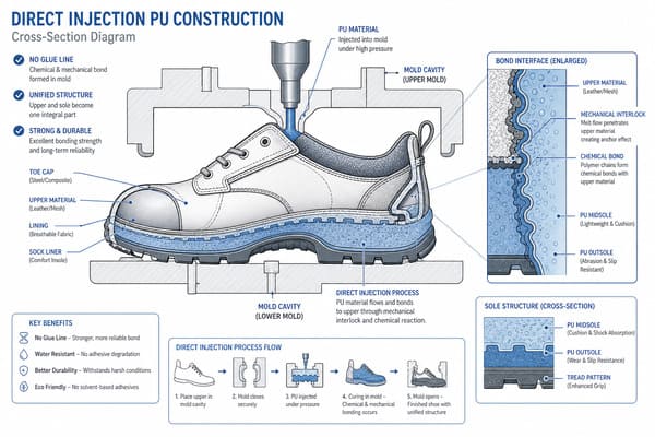 What Is Direct Injection Construction in Safety Shoes?