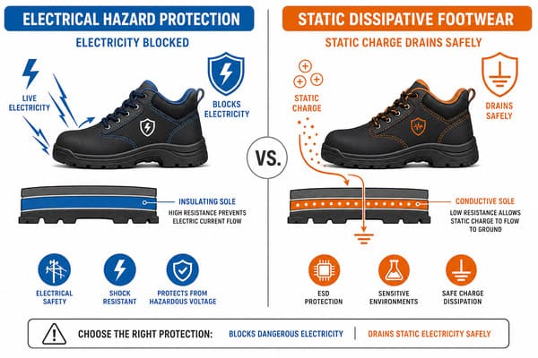 What Is the Difference Between Electrically Insulating Shoes and Antistatic Shoes?