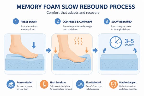 Memory foam slow rebound process diagram