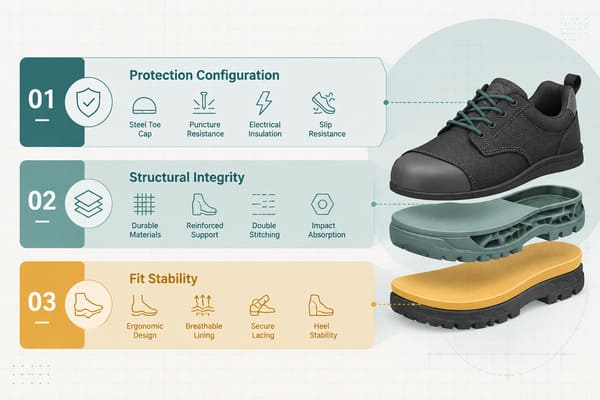 three layers of safety shoe security diagram