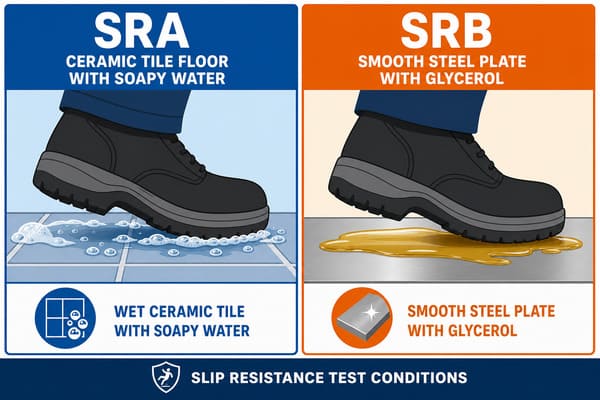SRA SRB test surfaces ceramic tile and steel plate