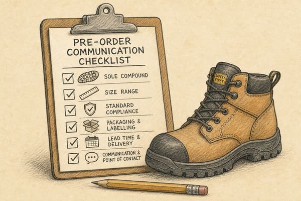 clear communication safety shoe order checklist