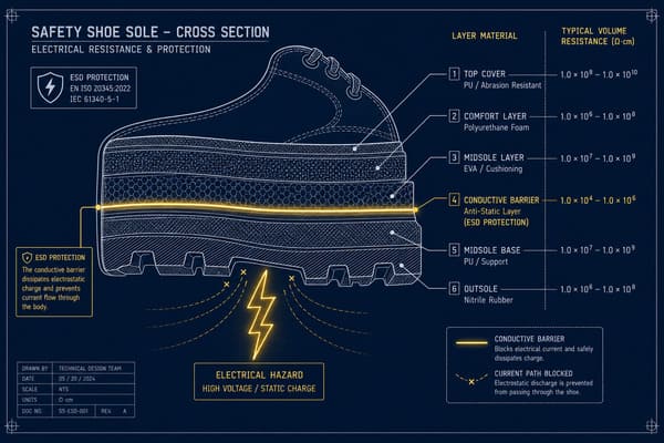 electrically insulating safety shoe sole resistance testing standard EN ISO 20345