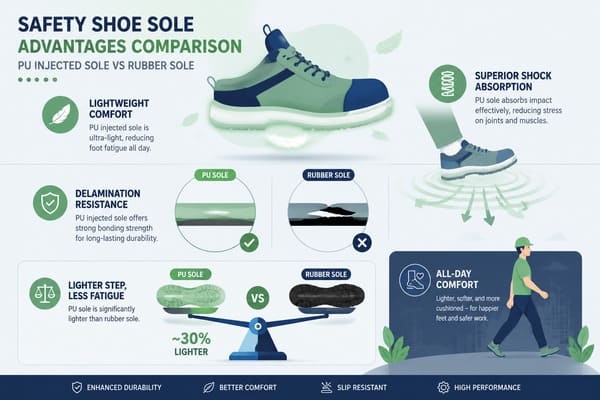 advantages of PU injection molded safety shoe soles