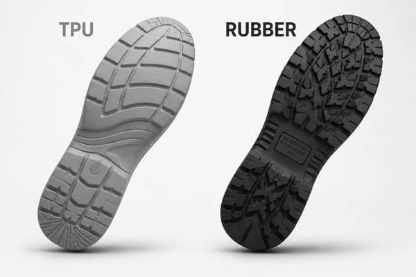 TPU vs rubber outsole comparison for industrial safety shoes