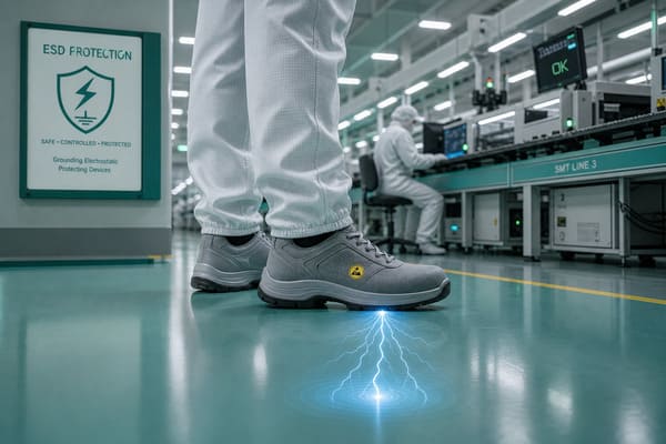 antistatic ESD safety shoes for electronics manufacturing cleanroom