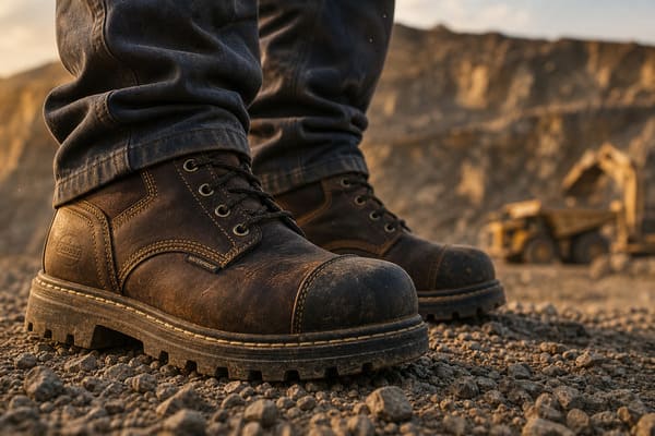 Goodyear Welt Safety Shoes for Mining and Construction Heavy duty safety boots with Goodyear welt used in mining and construction environments