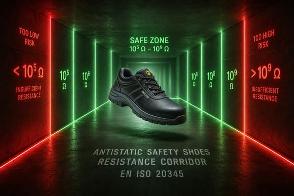 Antistatic safety shoe resistance corridor EN ISO 20345