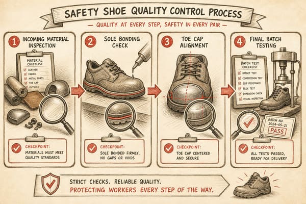 Safety shoe quality control manufacturing process