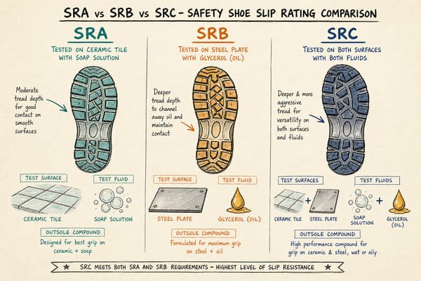 SRA vs SRB vs SRC — Safety Shoe Slip Resistance Comparison\ SRA SRB SRC comparison chart for safety shoe slip ratings